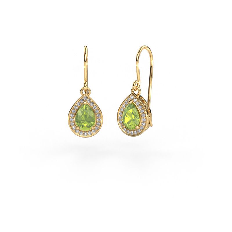 Pendants d'oreilles Beverlee 1 585 or jaune péridot 7x5 mm