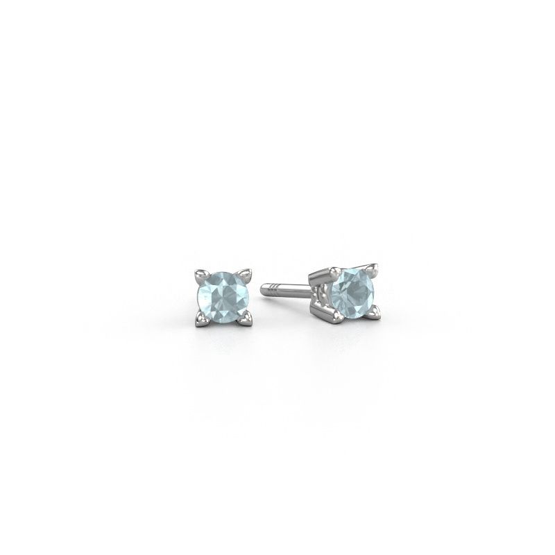 Ohrsteckers Cather 585 Weißgold Aquamarin 4 mm