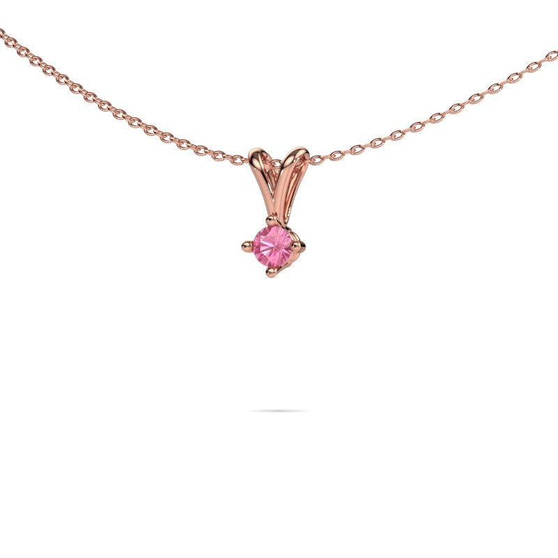 Pendant Jannette 585 rose gold pink sapphire 4 mm