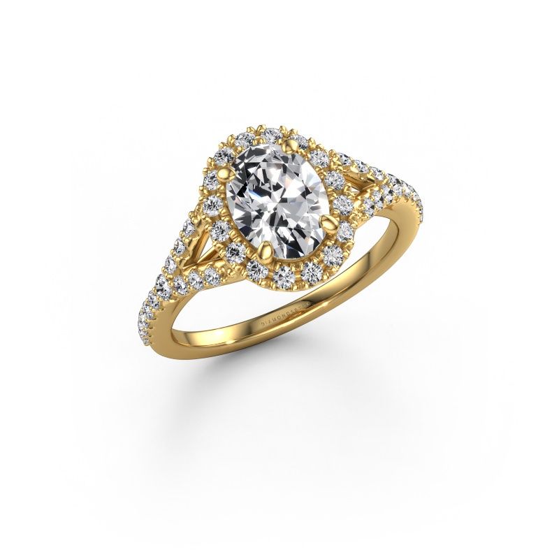 Engagement ring Kimber OVL 585 gold lab-grown diamond 1.562 crt
