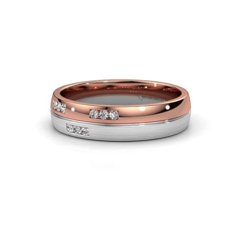 Image of Wedding ring WH0206L25APM<br/>585 rose gold ±5x1.7 mm<br/>Diamond