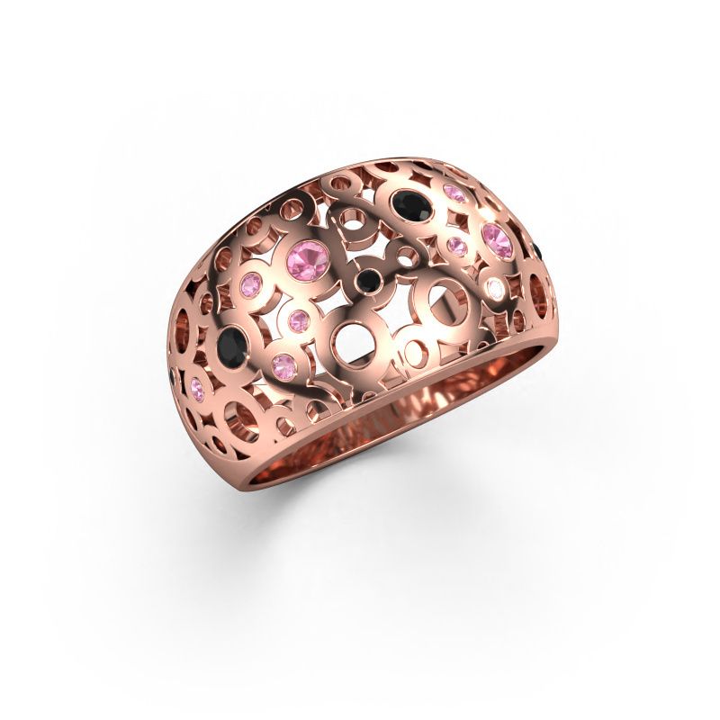 Ring Jaylinn 585 rosé goud roze saffier 2.2 mm