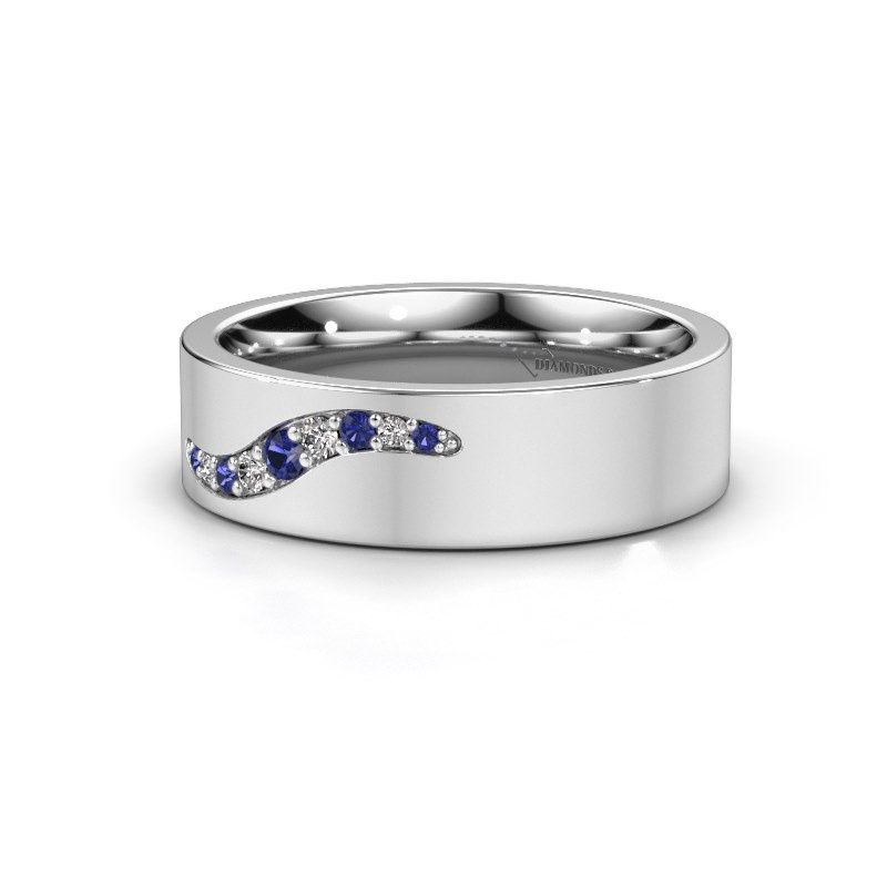 Image of Wedding ring WH2053L16BP<br/>585 white gold ±6x2 mm<br/>Sapphire