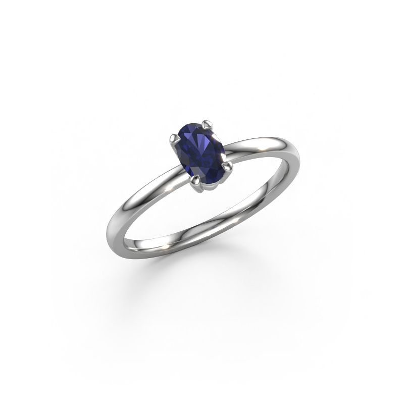 Engagement ring Lynelle 1 950 platinum sapphire 6x4 mm