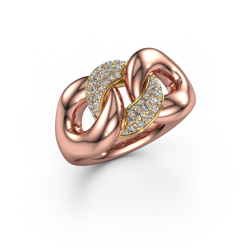 Bague Kylie 2 11mm 585 or rose zircone 0.8 mm