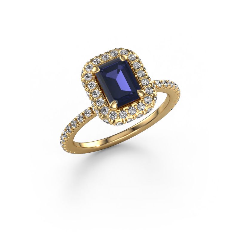 Engagement ring Talitha EME 585 gold sapphire 7x5 mm