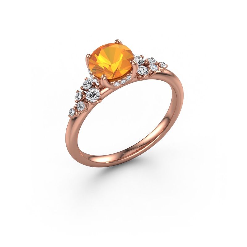 Engagement ring Emma RND 585 rose gold citrin 6.5 mm