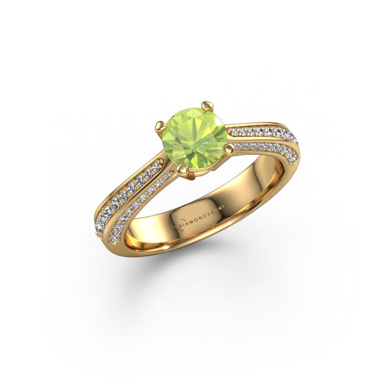Förlovningsring Ruby rnd 585 gult guld peridot 5.7 mm