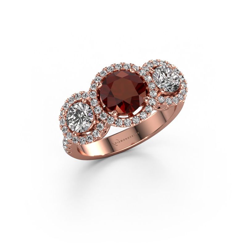 Bague Lacie 585 or rose grenat 6.5 mm