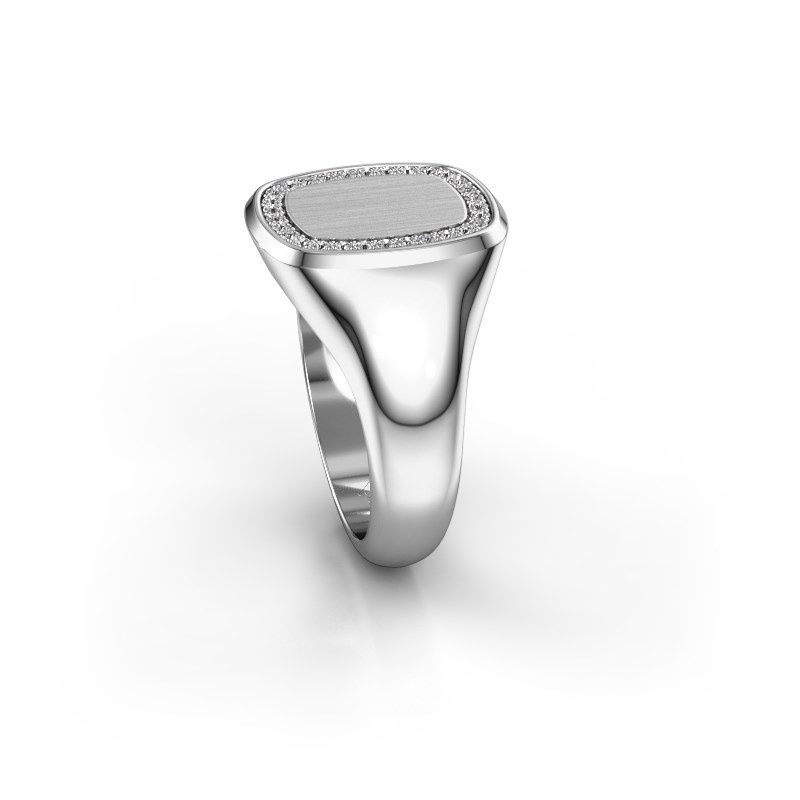 Image of Men's ring floris cushion 3<br/>950 platinum<br/>Lab-grown diamond 0.225 crt