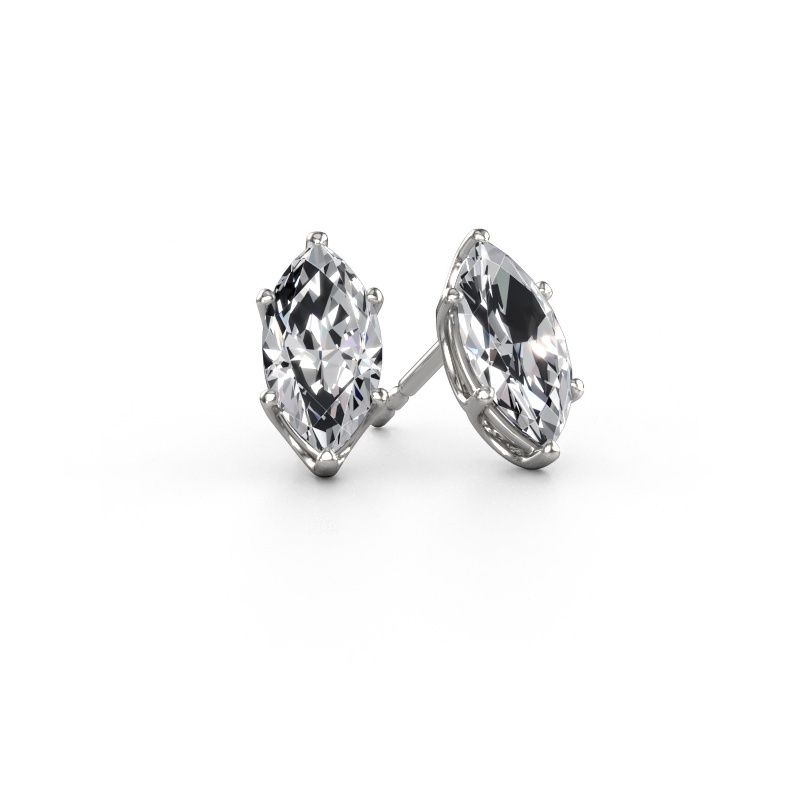 Stud earrings Sam MRQ 585 white gold diamond 1.50 crt