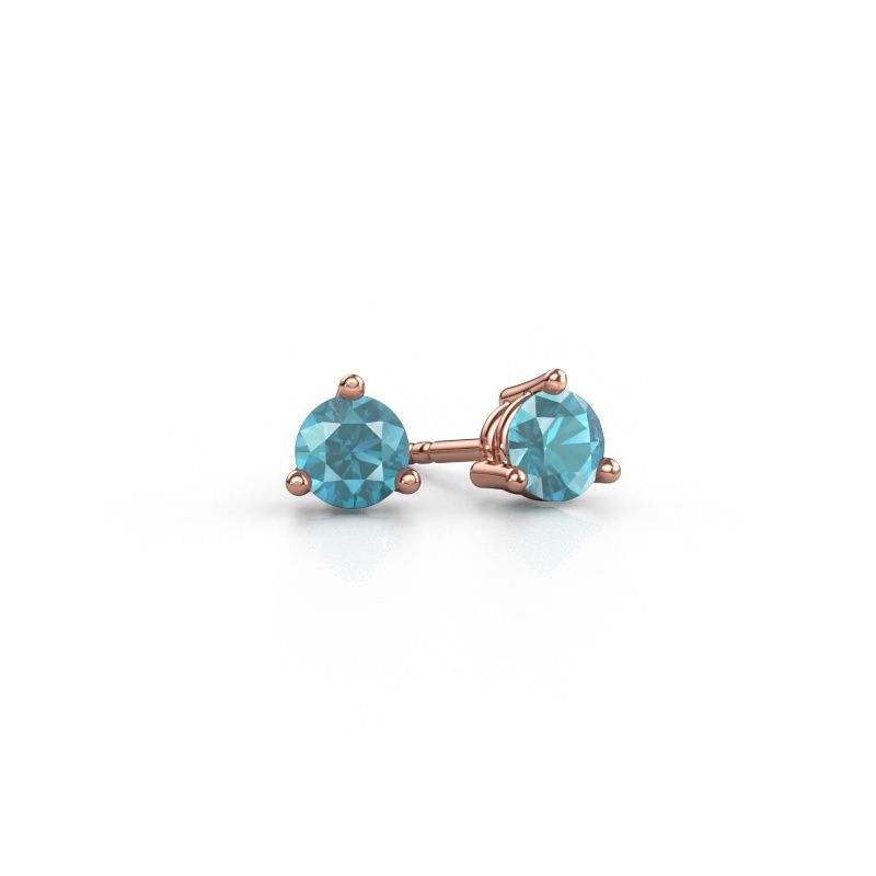 Ohrsteckers Somer 585 Roségold Blau Topas 4.7 mm