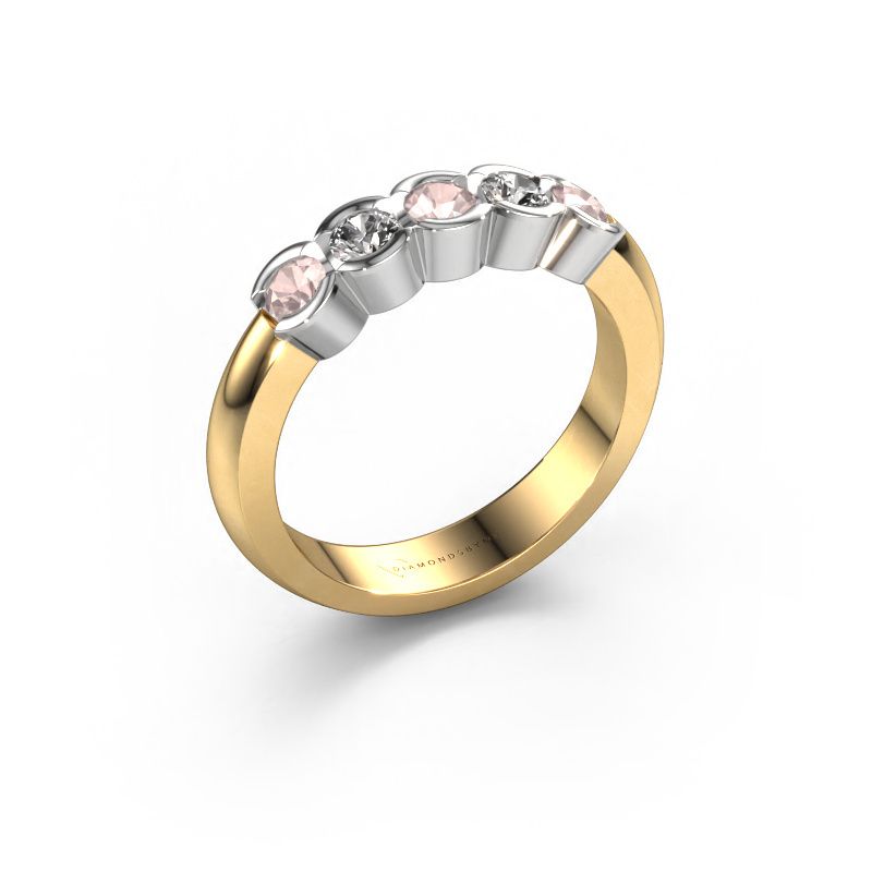 Ring Lotte 5 585 gold morganite champagne 3 mm