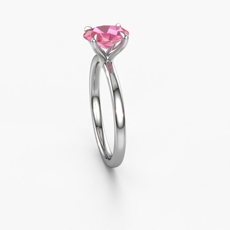 Afbeelding van Verlovingsring Crystal Ovl 1<br/>950 platina<br/>Roze saffier 8x6 mm