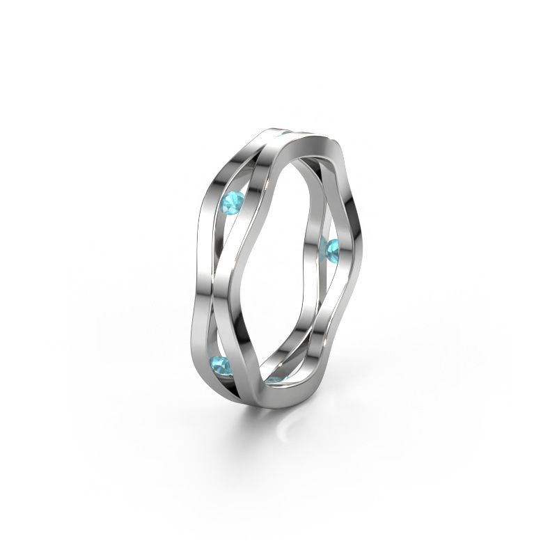 Trouwring WH2122L 585 witgoud blauw topaas ±5x1.8 mm