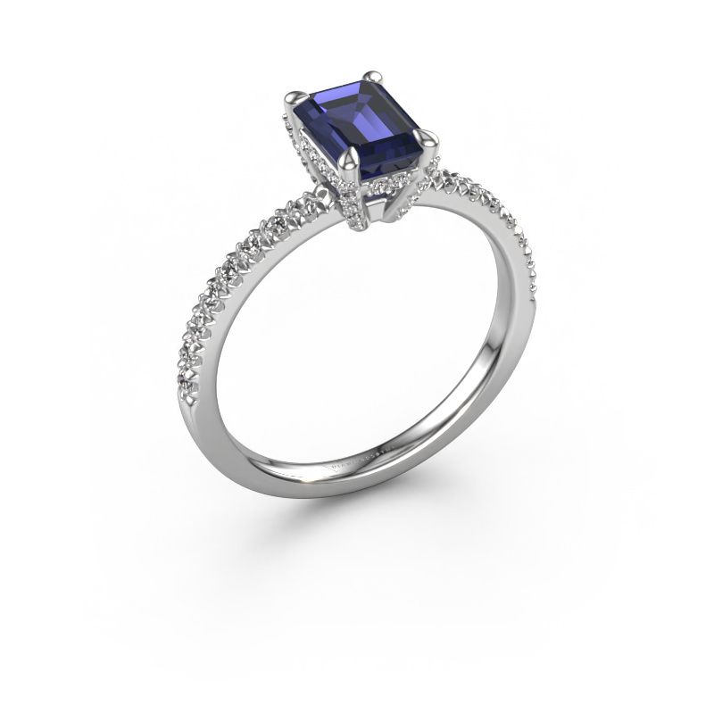 Engagement ring Saskia EME 1 950 platinum sapphire 7x5 mm