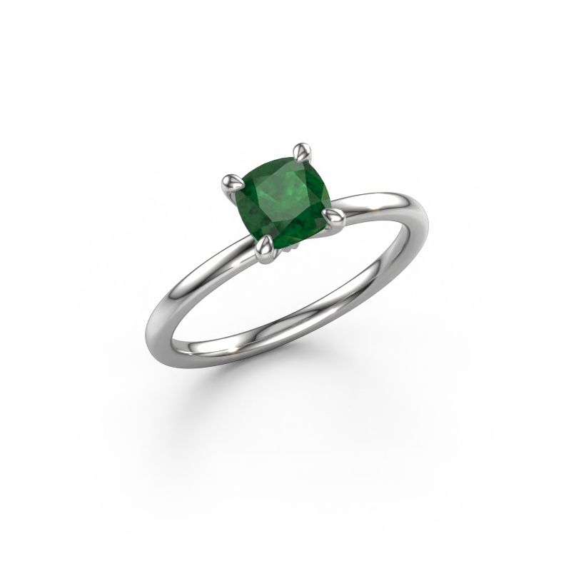 Engagement ring Crystal CUS 1 950 platinum emerald 5.5 mm