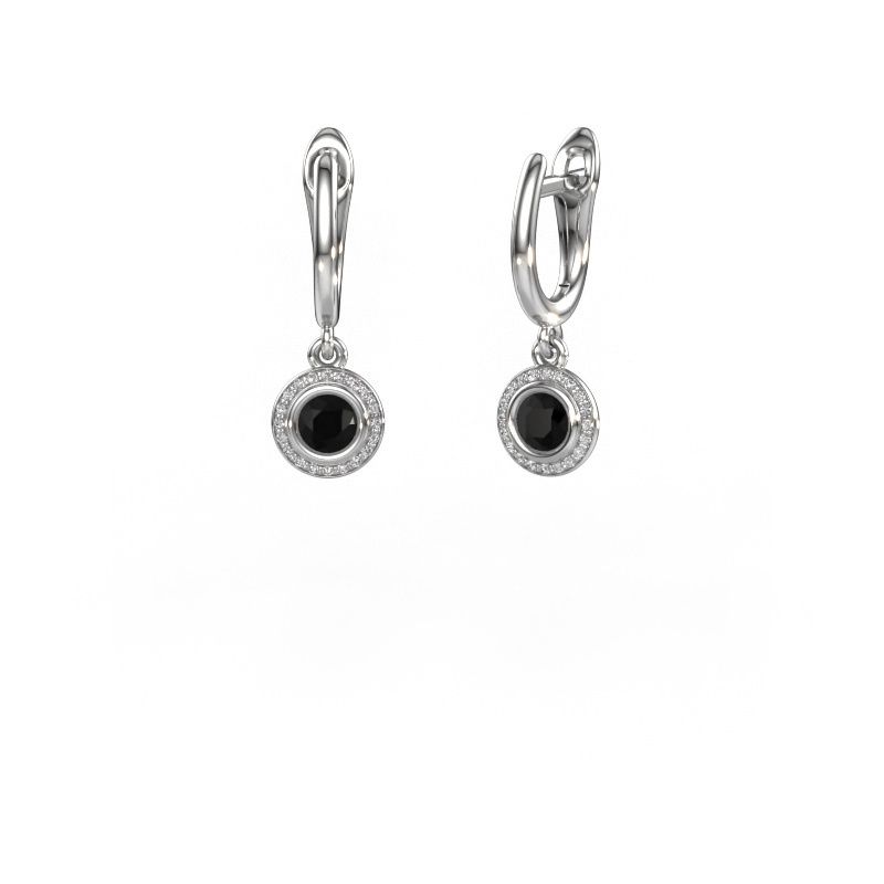 Ohrhänger Noud RND 950 Platin Schwarz Diamant 0.70 crt