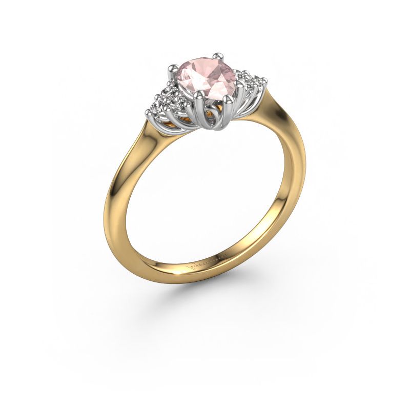 Engagement ring Felipa PER 585 gold morganite champagne 7x5 mm
