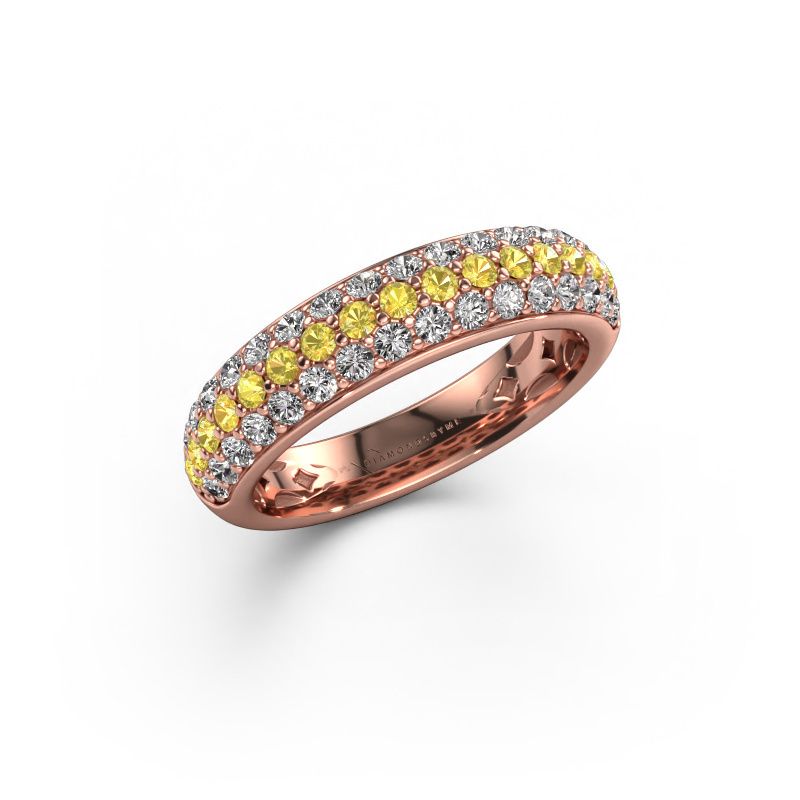 Ring Emely 6 585 rose gold yellow sapphire 1.7 mm