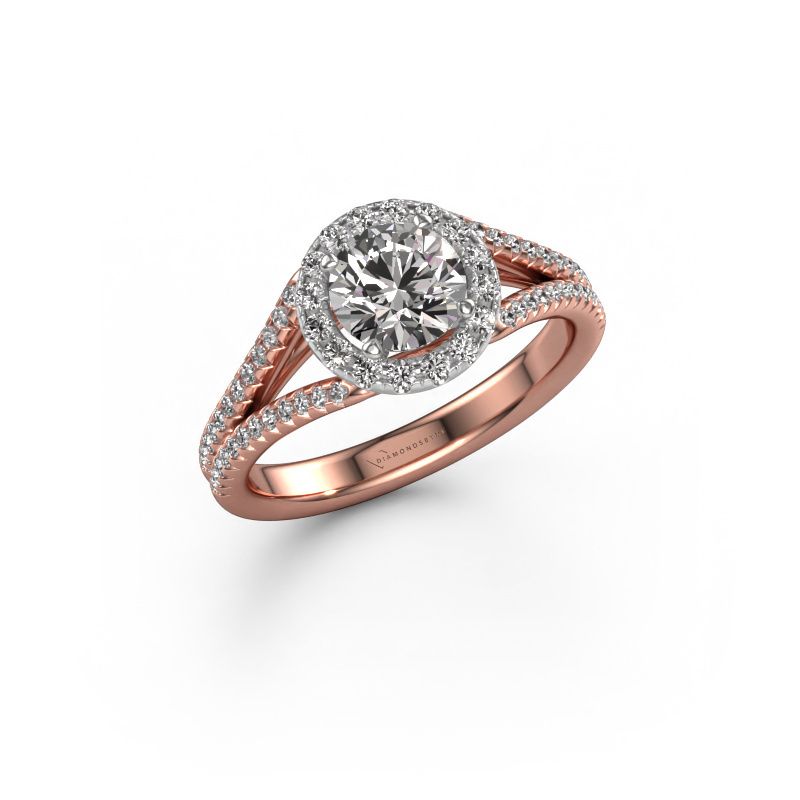 Bague de fiançailles Verla rnd 2 585 or rose diamant 1.42 crt