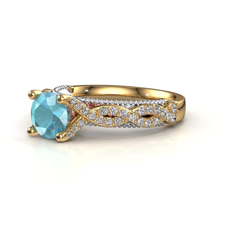 Afbeelding van Verlovingsring Chantelle<br/>585 goud<br/>Blauw topaas 6.5 mm