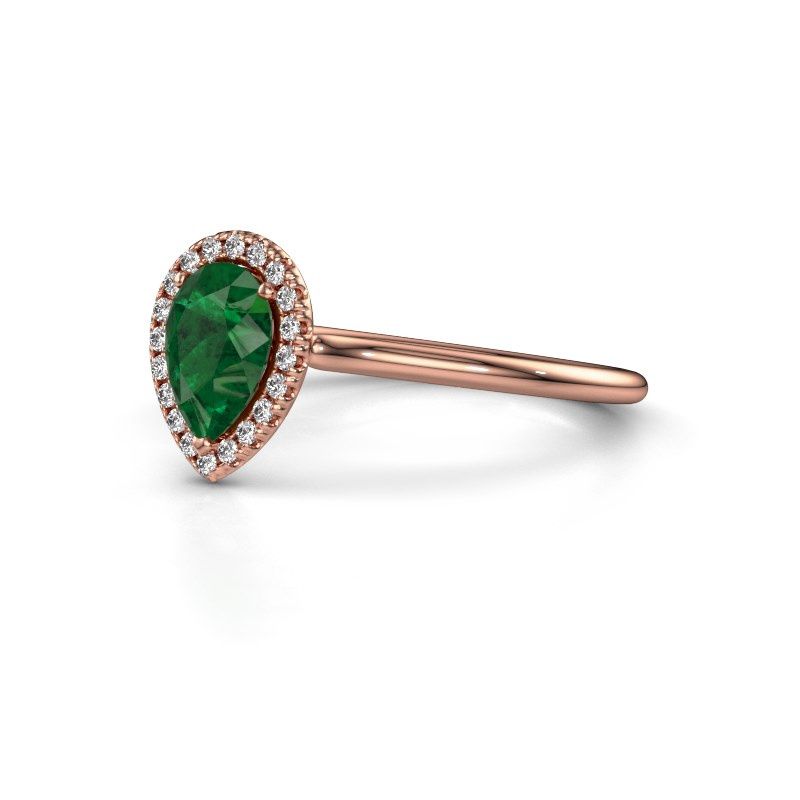 Image of Engagement ring seline per 1<br/>585 rose gold<br/>Emerald 7x5 mm