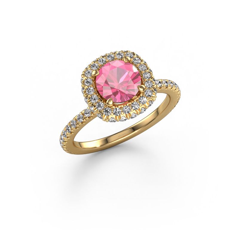 Engagement ring Talitha RND 585 gold pink sapphire 6.5 mm