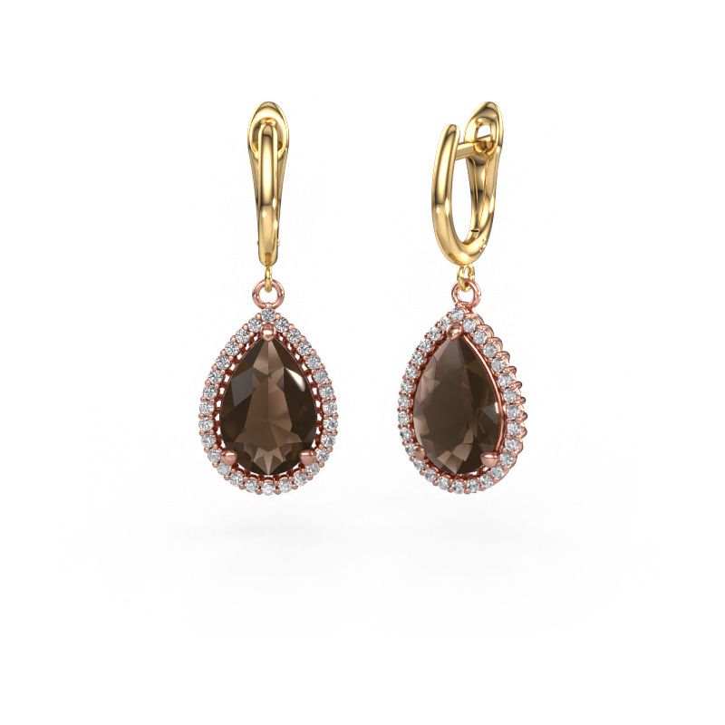 Ohrhänger Tilly per 3 585 Roségold Rauchquarz 12x8 mm