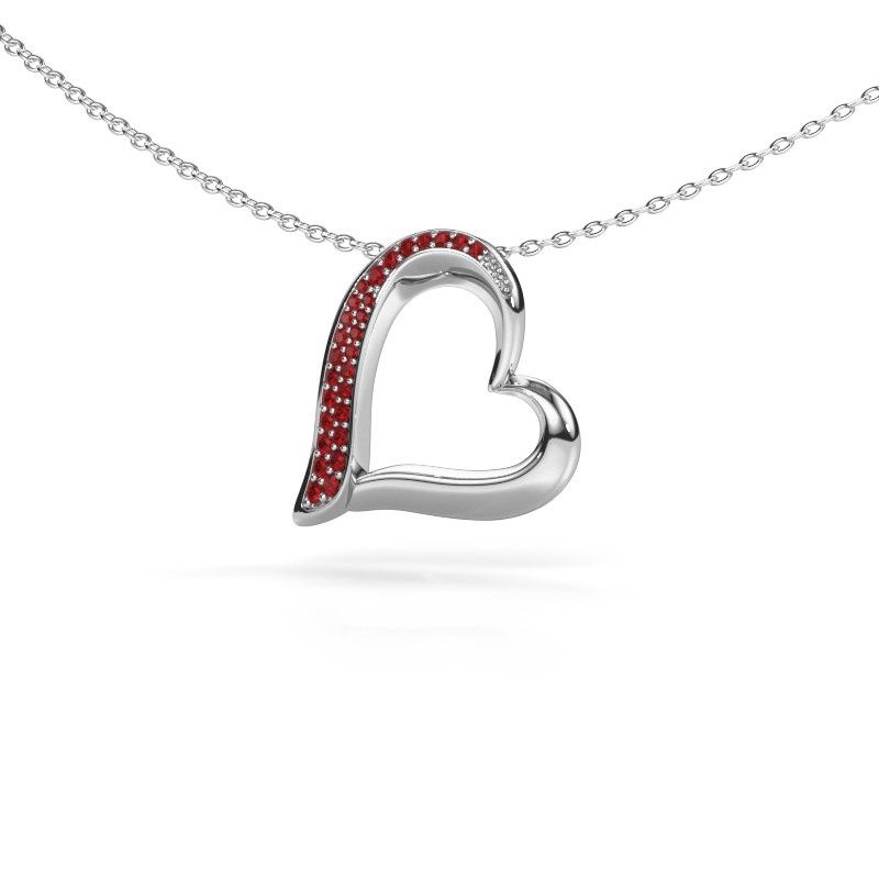 Kette Heart 1 585 Weißgold Rubin 1.2 mm