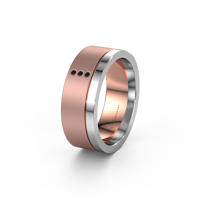 Trouwring WH0325L17APM 585 rosé goud zwarte diamant ±7x1.7 mm