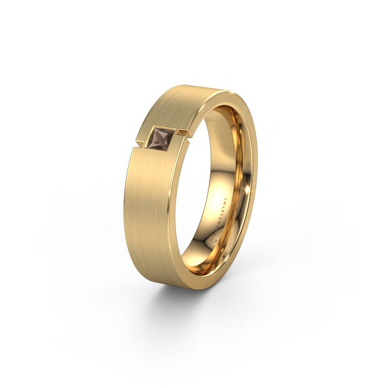 Wedding ring WH2040L 585 gold smokey quartz ±5,5x2.2 mm