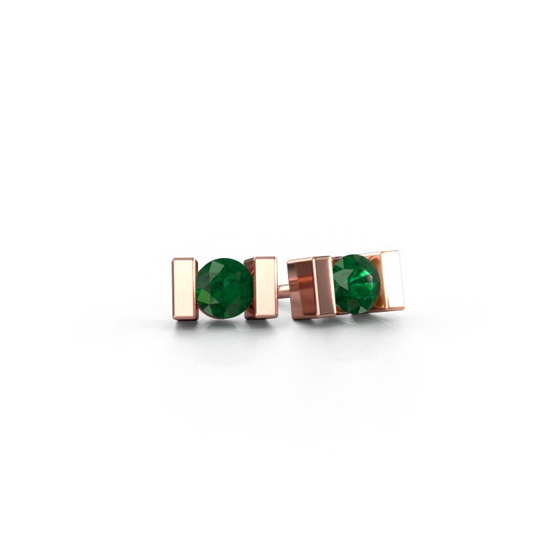 Ohrsteckers Lieve 585 Roségold Smaragd 3.7 mm