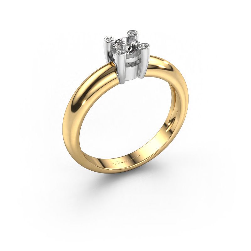 Ring Fleur 585 goud diamant 0.27 crt