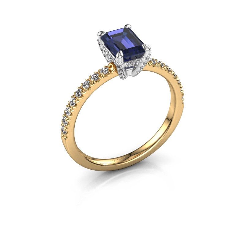 Image of Engagement ring saskia eme 1<br/>585 gold<br/>Sapphire 7x5 mm