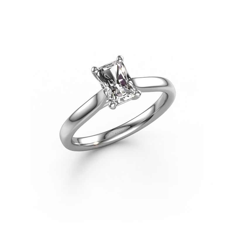 Bague de fiançailles Mignon rad 1 950 platine diamant custom 6.5x4.5 mm