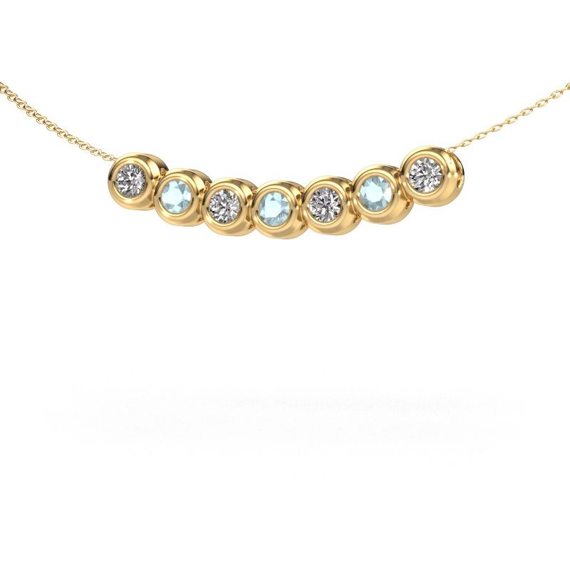 Necklace Kim 7 585 gold aquamarine 3.4 mm