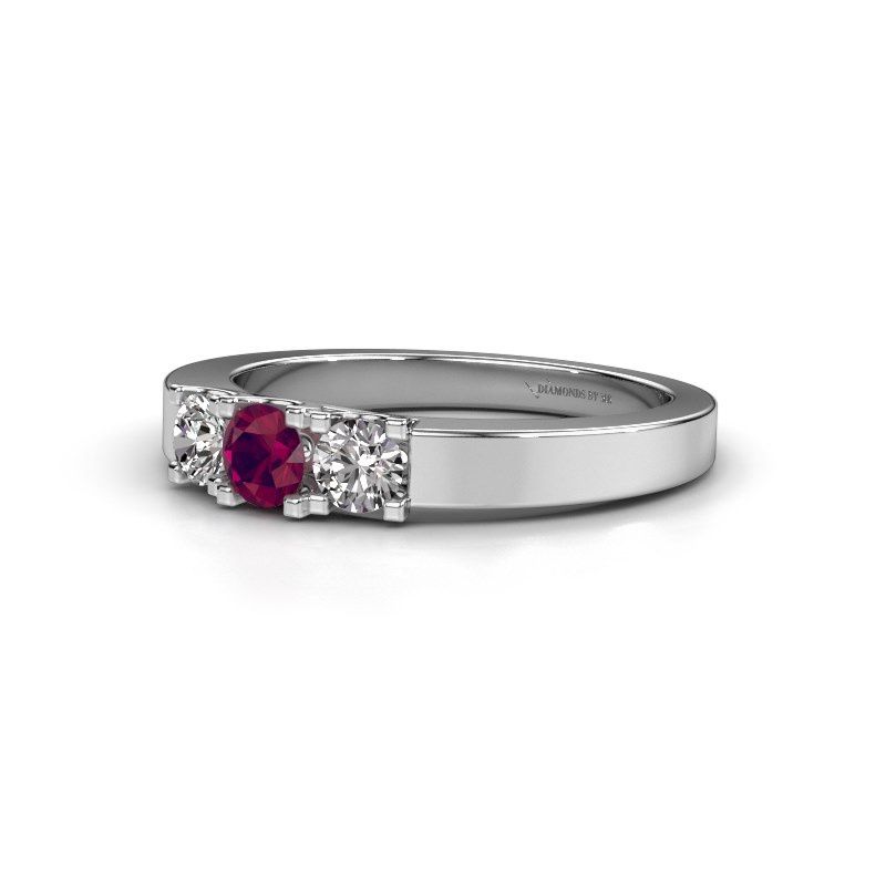 Afbeelding van Ring selina 1<br/>585 witgoud<br/>Rhodoliet 3.7 mm
