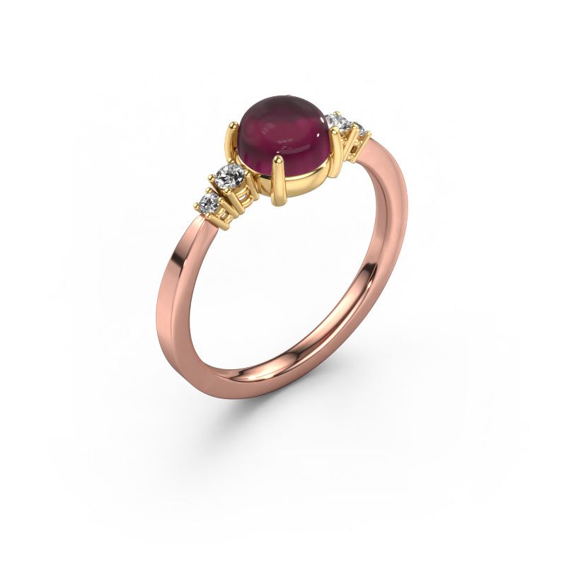 Bague Regine 585 or rose rhodolite 5 mm