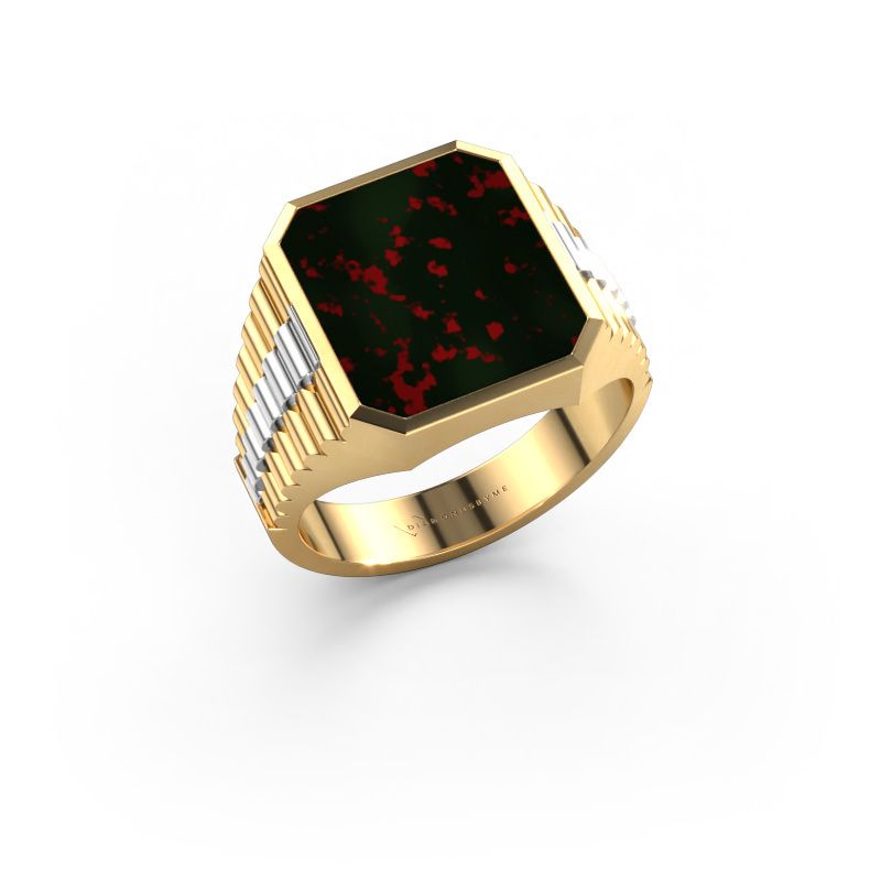 Chevalière Brent 3 585 or jaune héliotrope 14x12 mm