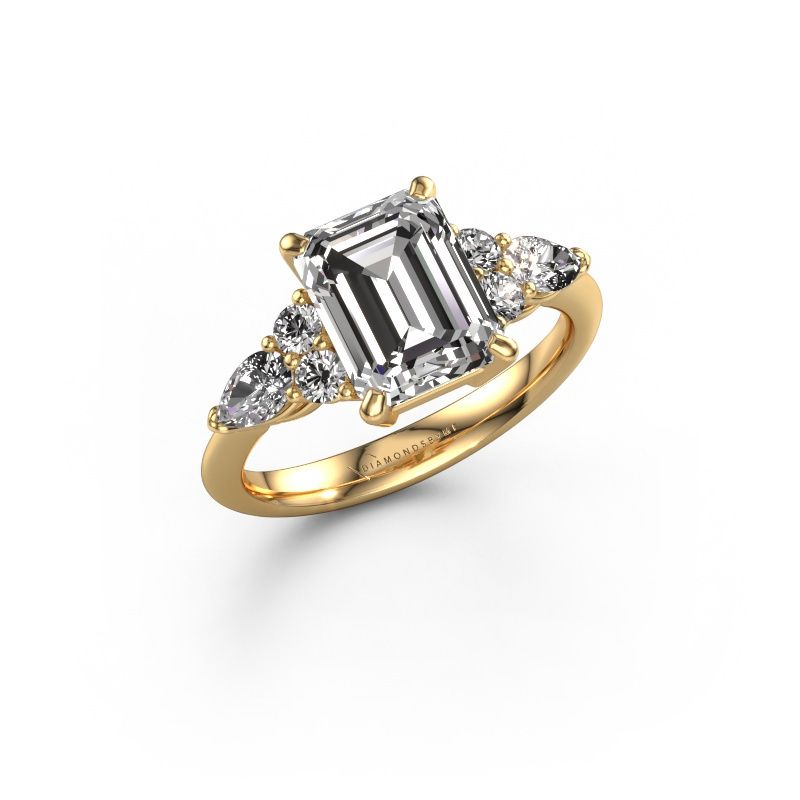 Bague de fiançailles Melani EME 585 or jaune zircone 9x7 mm