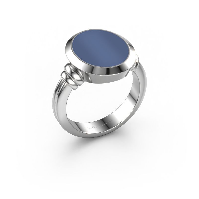 Siegelring Jake 3 950 Platin Blau Lagenstein 15x12 mm