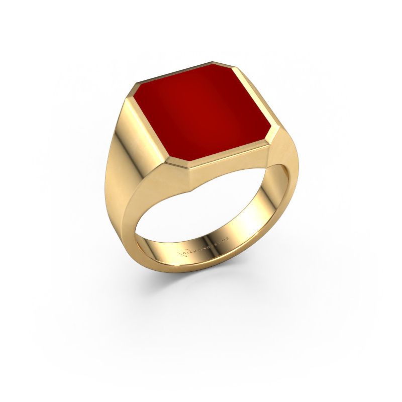 Signet ring Lars 3 585 gold carnelian 14x12 mm