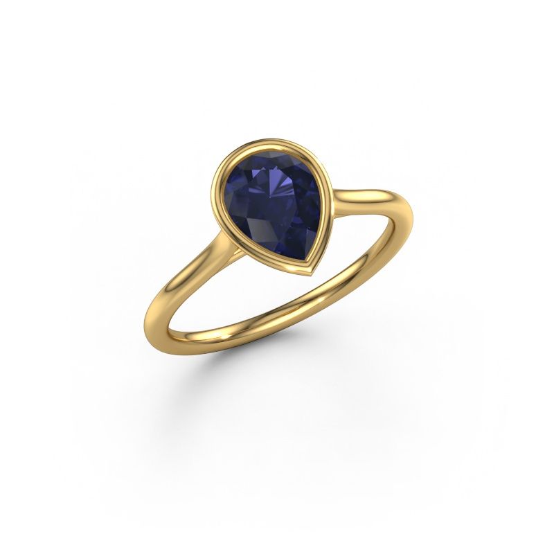 Verlobungsring Lavon Per 585 Gold Saphir 8x6 mm