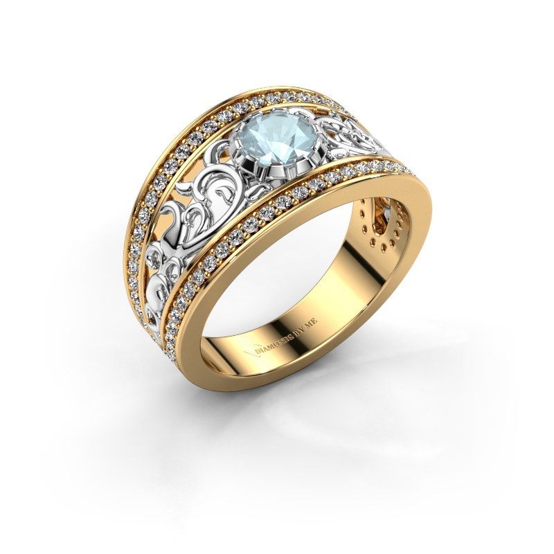 Image de Bague Marilee<br/>585 or jaune<br/>Aigue-marine 5 mm