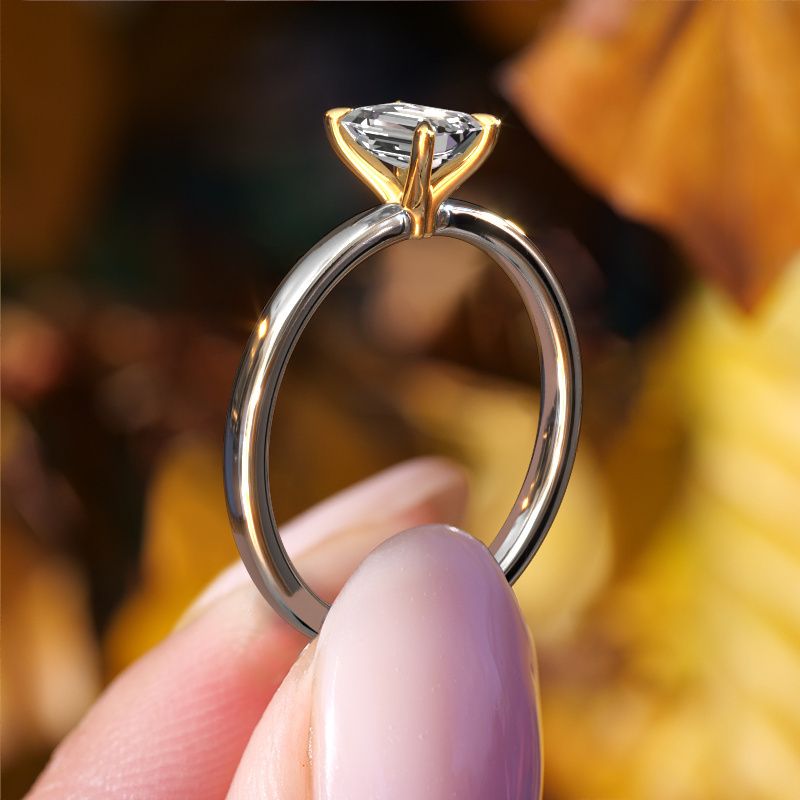 Image of Engagement Ring Crystal Eme 1<br/>585 white gold<br/>Diamond 1.75 crt