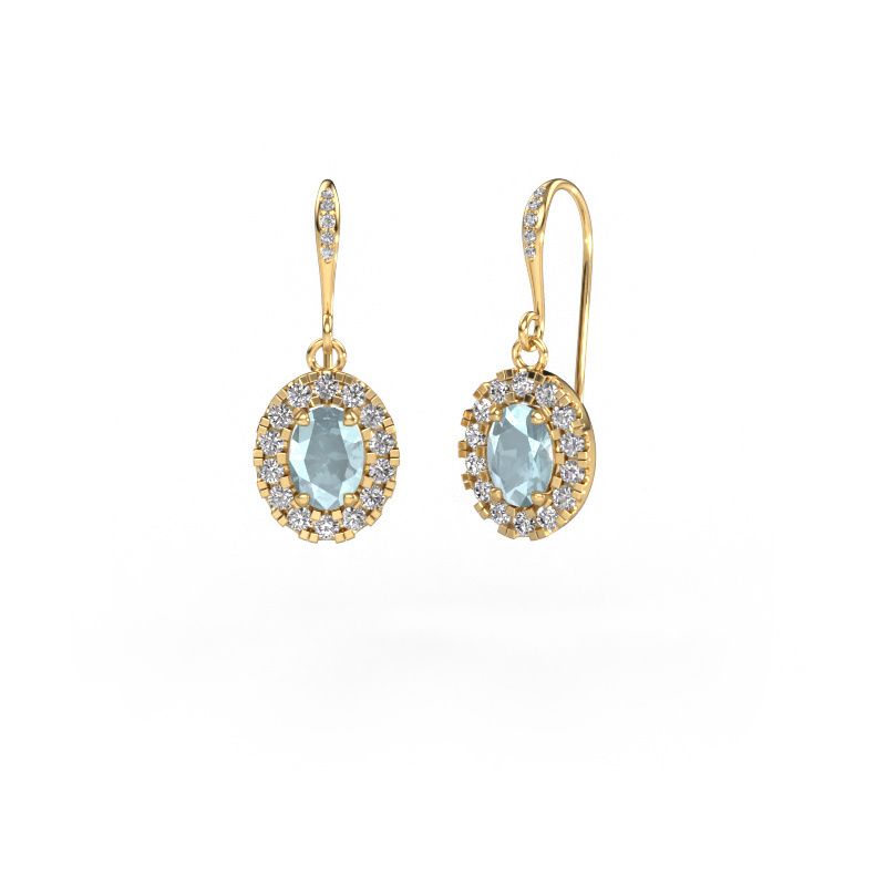 Orecchini pendenti Jorinda 2 585 oro acquamarina 7x5 mm