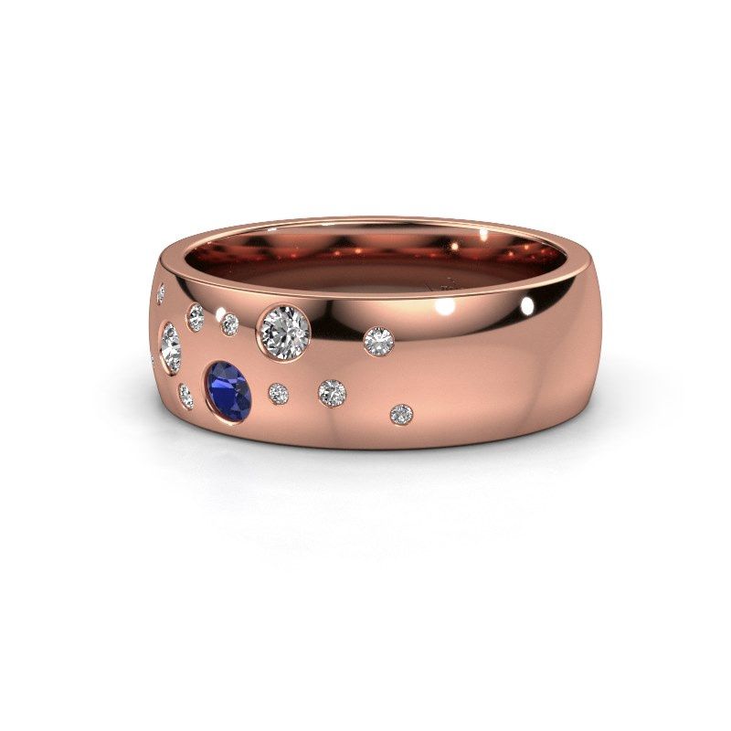 Image of Wedding ring WH0141L26BP<br/>585 rose gold ±7x2 mm<br/>Sapphire