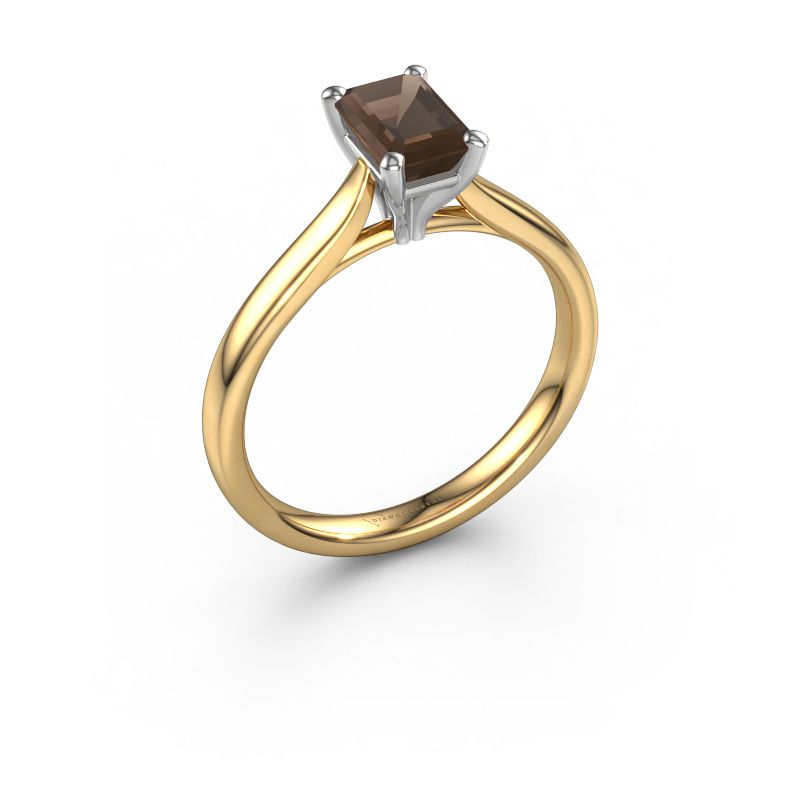 Engagement ring Mignon EME 1 585 gold smokey quartz 6.5x4.5 mm