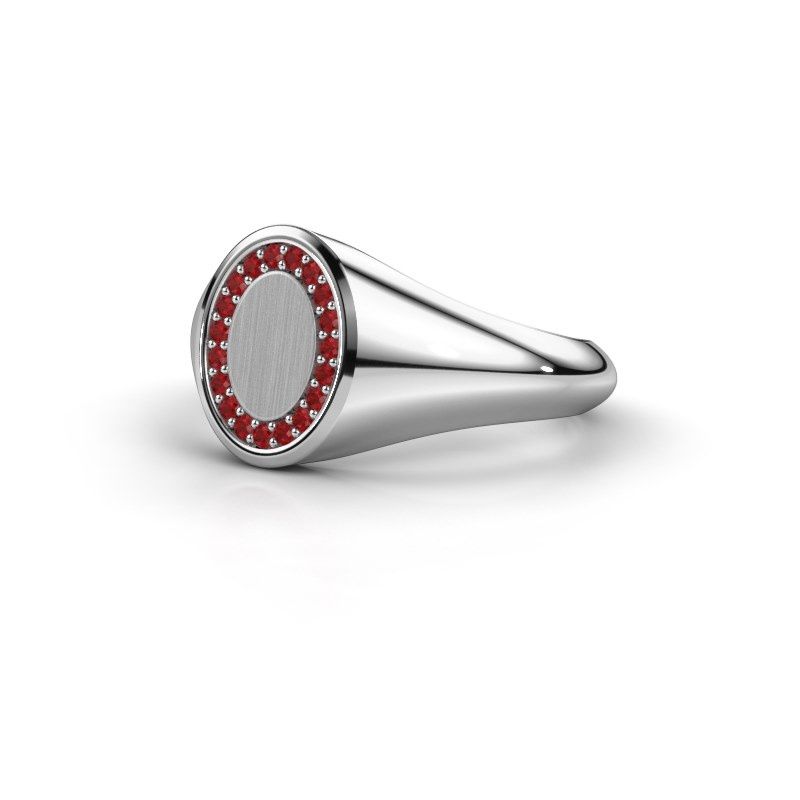 Image of Signet ring Rosy Oval 1 950 platinum ruby 1.2 mm